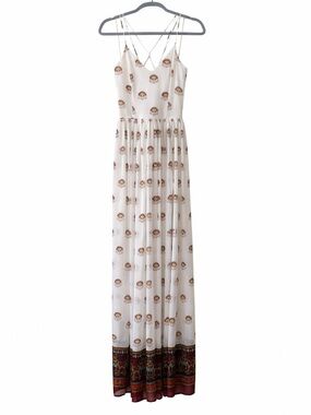 Gianni Bini Boho Floral Maxi Dress with Strappy Back size Large